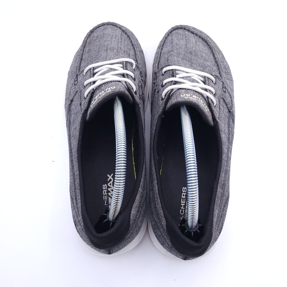 Skechers Ashore Boat Shoes Womens 11 M Heathered Gray Canvas On the Go Flex - Picture 4 of 10